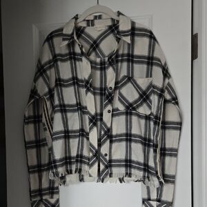 Plaid Black and White Women's  Shirt